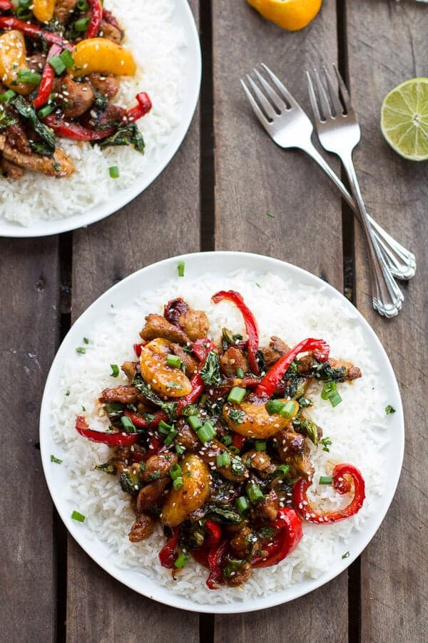 30 Minute Sweet Asian Chili Pork, Ginger and Tangerine Stir Fry | halfbakedharvest.com