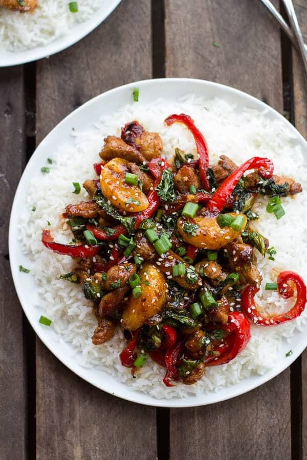30 Minute Sweet Asian Chili Pork, Ginger and Tangerine Stir Fry | halfbakedharvest.com