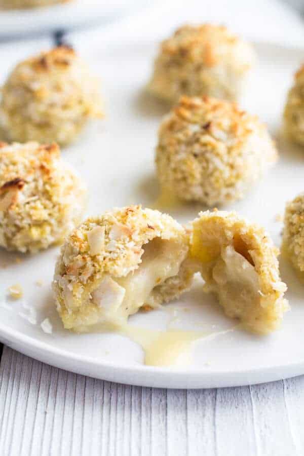 Coconut Crusted Brie Stuffed Quinoa Bites | halfbakedharvest.com