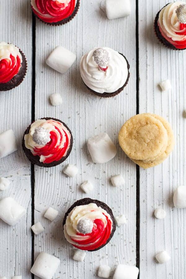 Sugar Cookie Hot Cocoa Cupcakes | halfbakedharvest.com