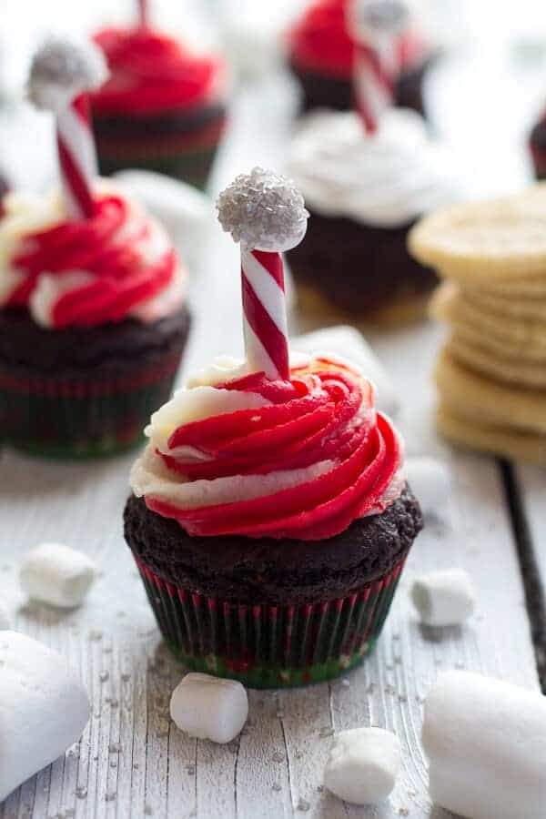 Sugar Cookie Hot Cocoa Cupcakes | halfbakedharvest.com