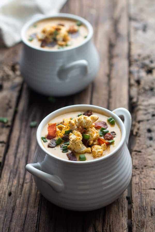 Cheddar Ale Soup with Chili Cheese Popcorn | halfbakedharvest.com