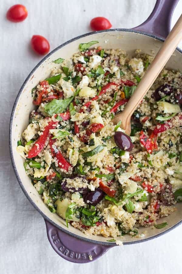 Mad Greek Quinoa Dinner Omelets with Feta and Tzatziki | halfbakedharvest.com