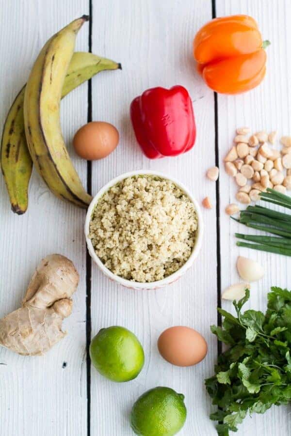 Jamaican Jerk Chicken, Fried Plantain and Coconut Fried Quinoa with Macadamia Nuts | halfbakedharvest.com