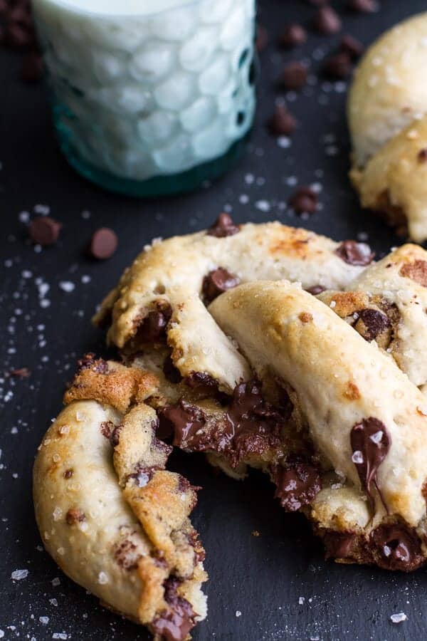Warm Chocolate Chip Cookie stuffed Soft Pretzels | halfbakedharvest.com