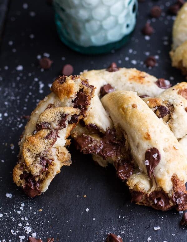 Warm Chocolate Chip Cookie stuffed Soft Pretzels | halfbakedharvest.com