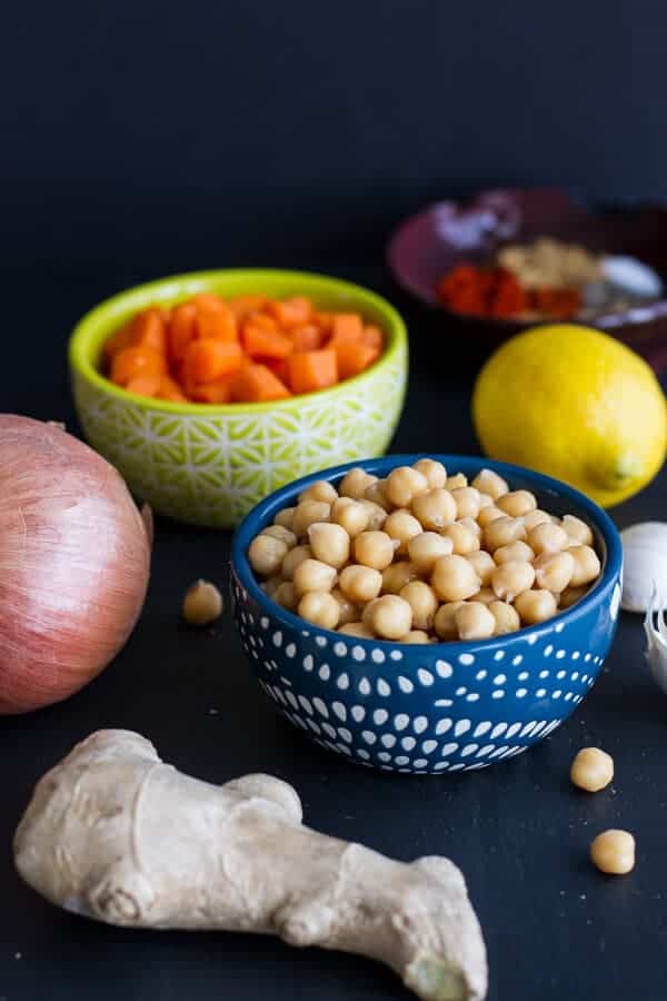 One Pot Moroccan Chicken + Chickpeas with Pistachio Couscous and Goat Cheese | halfbakedharvest.com