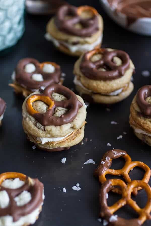 Peanut Butter Stuffed Chocolate Covered Pretzel Cookies 'N' Cream | halfbakedharvest.com