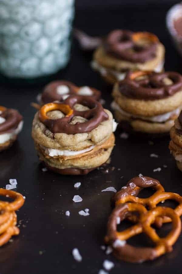 Peanut Butter Stuffed Chocolate Covered Pretzel Cookies 'N' Cream | halfbakedharvest.com