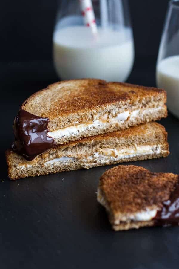 Toasted Fluffernutters with Cabernet Chocolate Fondue | halfbakedharvest.com