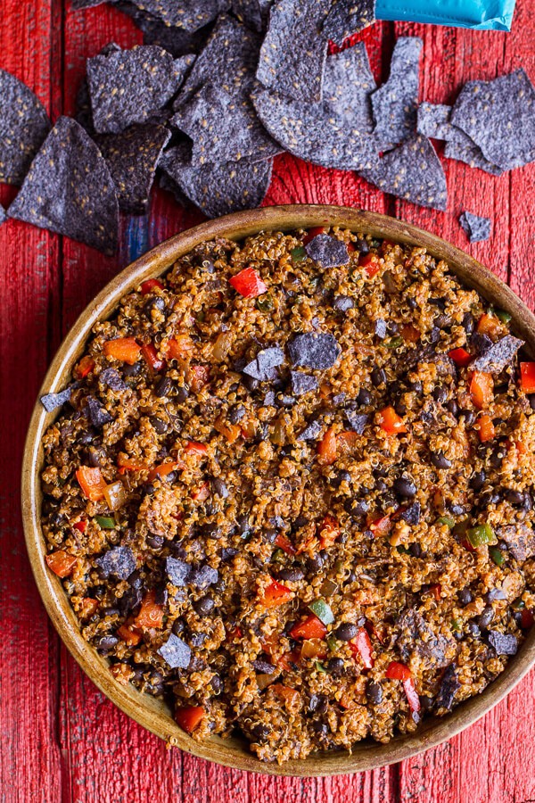 Cheesy Black Bean + Quinoa Taco Bake | halfbakedharvest.com