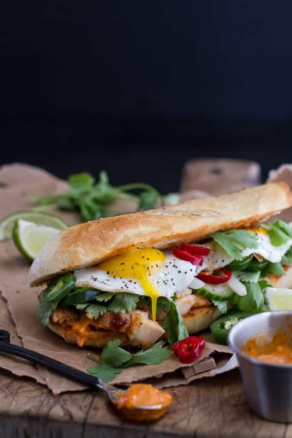 Mahi Mahi Banh Mi with Spicy Curried Mayo + Fried Eggs | halfbakedharvest.com