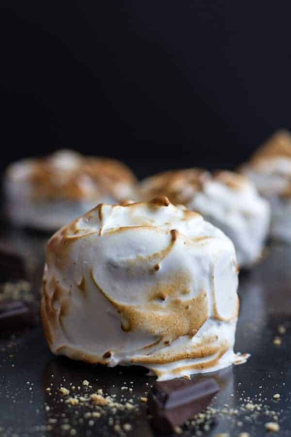 Meringue Encased Chocolate Mousse S'more Cakes | halfbakedharvest.com