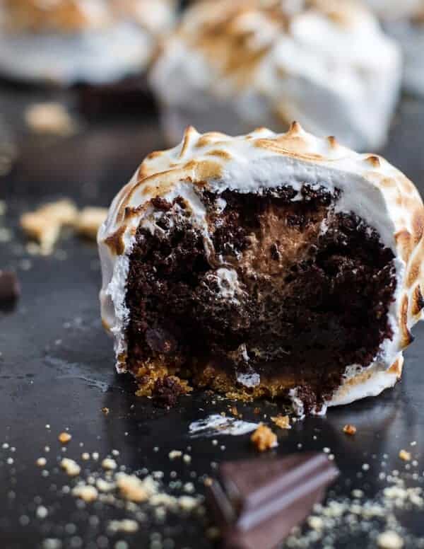 Meringue Encased Chocolate Mousse S'more Cakes | halfbakedharvest.com