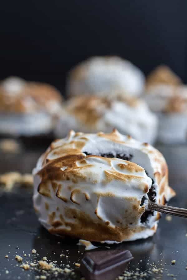 Meringue Encased Chocolate Mousse S'more Cakes | halfbakedharvest.com