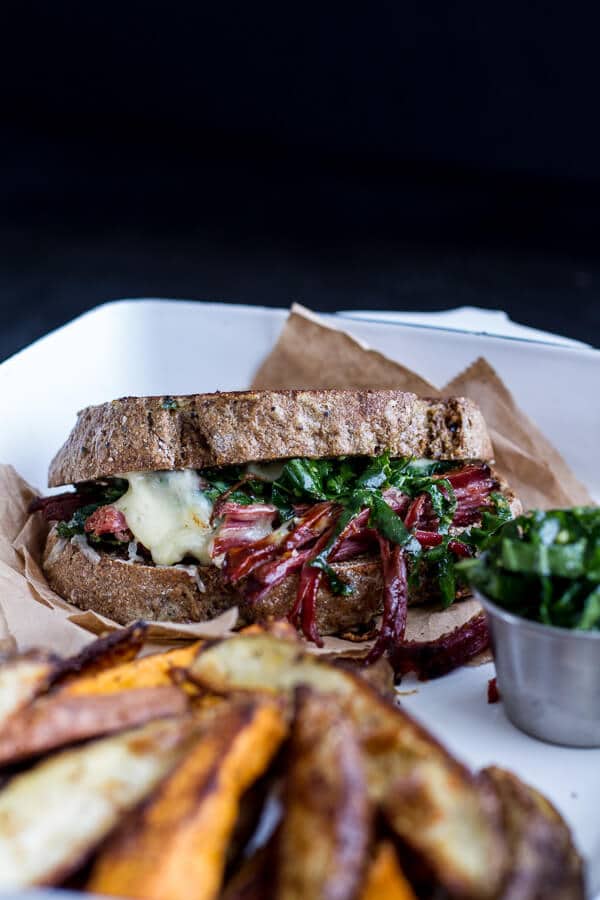 Savory Corn Beef Brisket + Irish Cheddar French Toast with Kale Pesto Slaw | halfbakedharvest.com