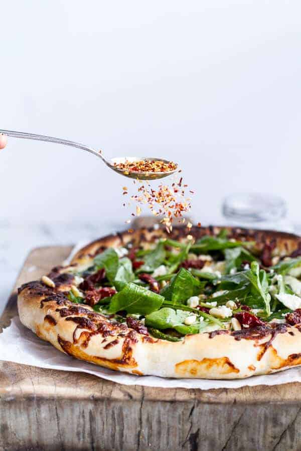 Spring Time Mushroom + Asparagus White Burrata Cheese Pizza with Balsamic Drizzle | | halfbakedharvest.com @hbharvest