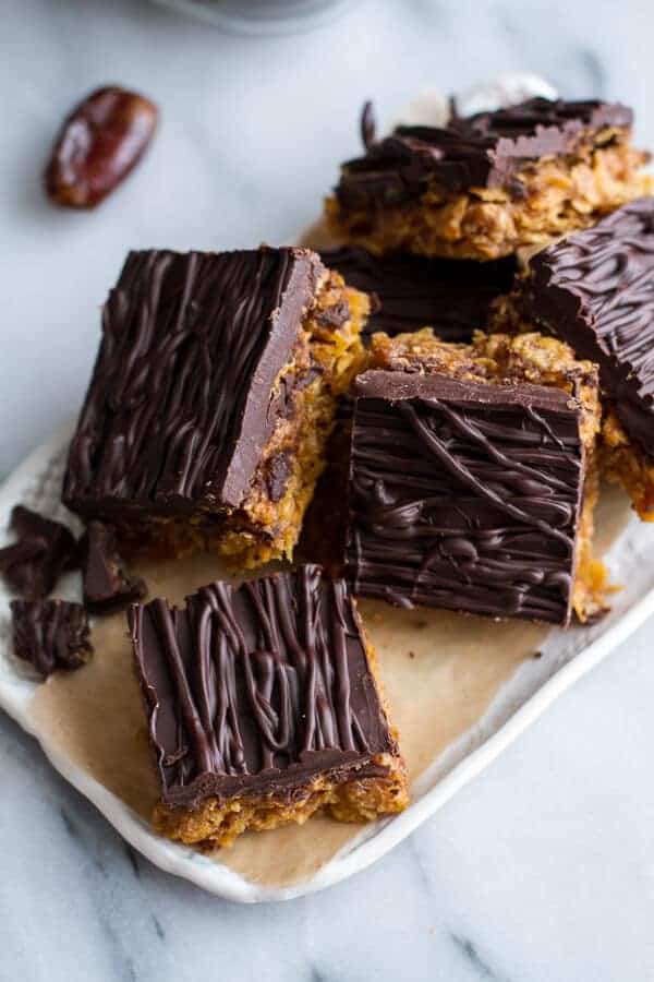Super Healthy Peanut Butter Date Special K-Bars | halfbakedharvest.com