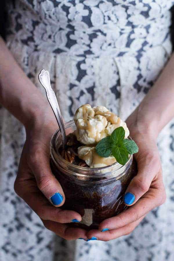 Kentucky Derby Mini Chocolate-Pecan Cakes with Vanilla Bourbon Smash Ice Cream | halfbakedharvest.com