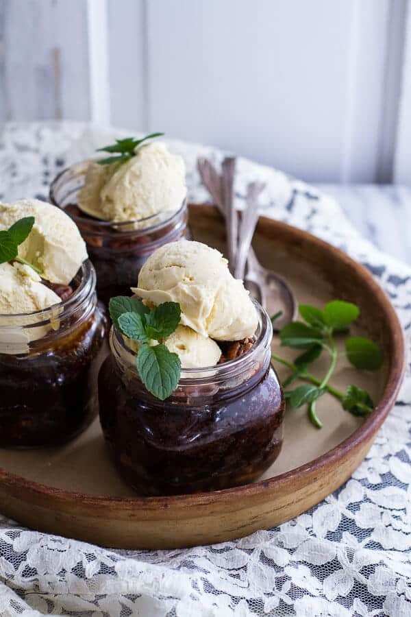 Kentucky Derby Mini Chocolate-Pecan Cakes with Vanilla Bourbon Smash Ice Cream | halfbakedharvest.com