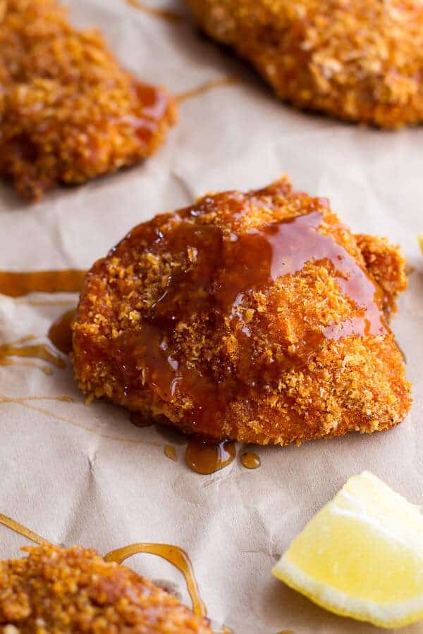 Oven-Fried Southern Chicken With Sweet Honey Bourbon Sauce | halfbakedharvest.com