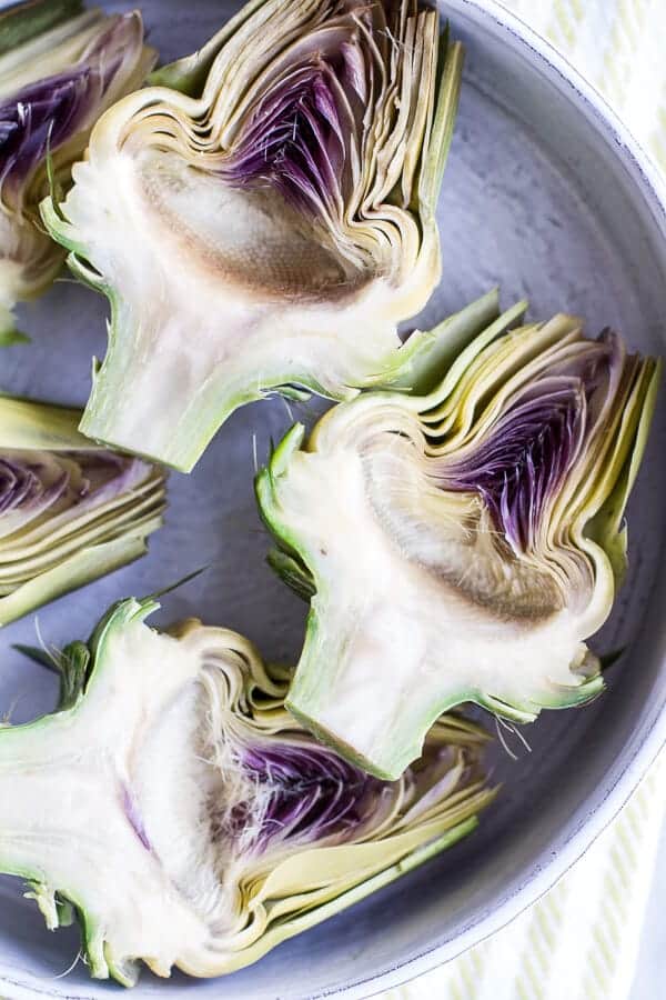 Pan Fried Lemony Artichokes with Asparagus Pistachio Pesto Pasta | halfbakedharvest.com