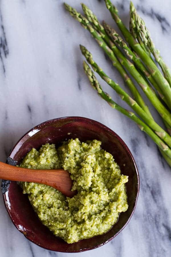 Pan Fried Lemony Artichokes with Asparagus Pistachio Pesto Pasta | halfbakedharvest.com