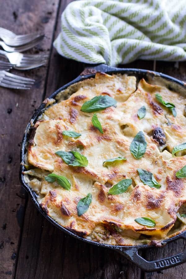 Quick and Simple Springtime Skillet Lasagna with a Mediterranean Kick | halfbakedharvest.com
