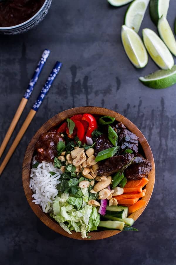 Vietnamese Shaken Beef Bowl with Hoisin Sauce | halfbakedharvest.com @hbharvest
