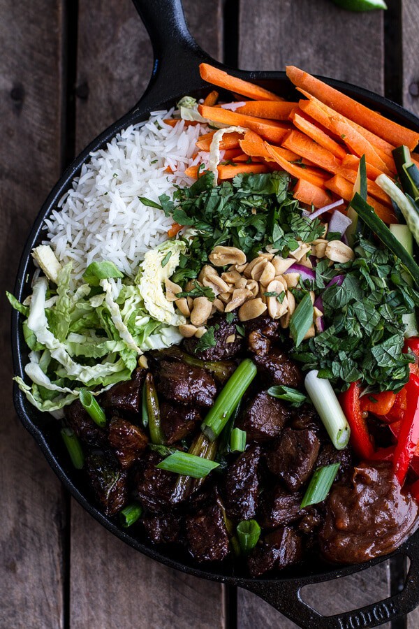 Vietnamese Shaken Beef Bowl with Hoisin Sauce | halfbakedharvest.com