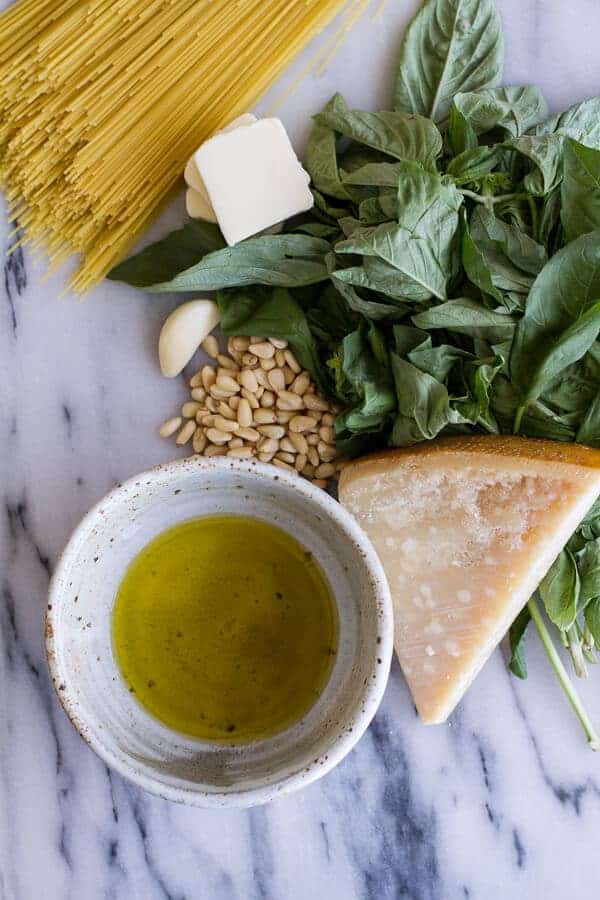 20 Minute Brown Butter Chunky Basil Pesto Pasta | halfbakedharvest.com