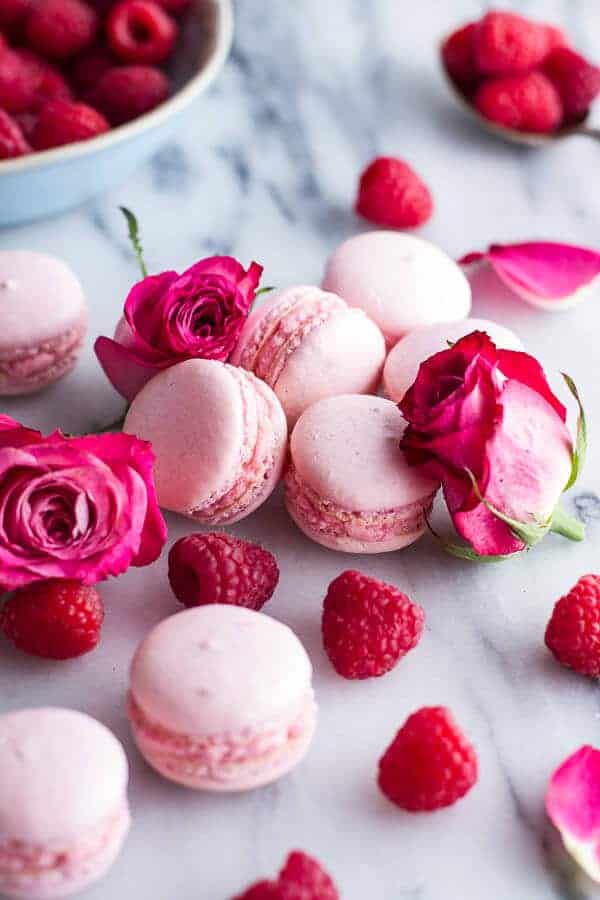 Coconut Raspberry Macarons With Raspberry Rose Buttercream | halfbakedharvest.com