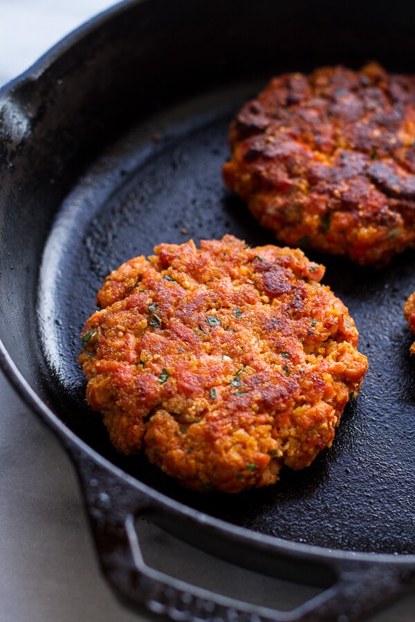 Curried Salmon Burger Lettuce Wraps w-Crispy Sweet Potato Straws + Goat cheese | halfbakedharvest.com