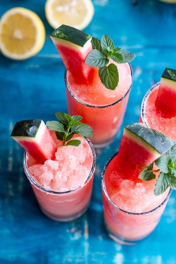 Pink Watermelon Lemonade Slushies | halfbakedharvest.com