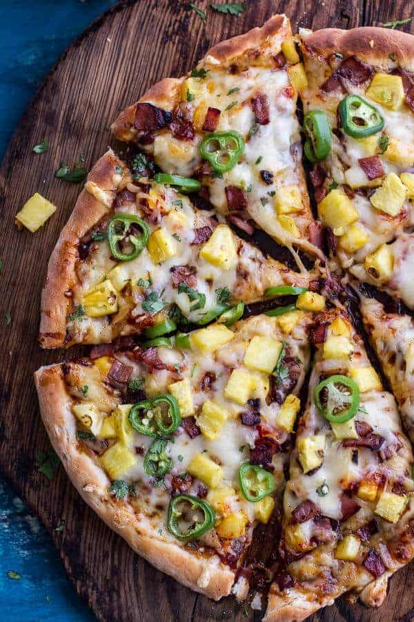 The TJ Hooker Pizza (Chipotle BBQ and Sweet Chili Pineapple + Jalapeño Pizza with Bacon)! | halfbakedharvest.com