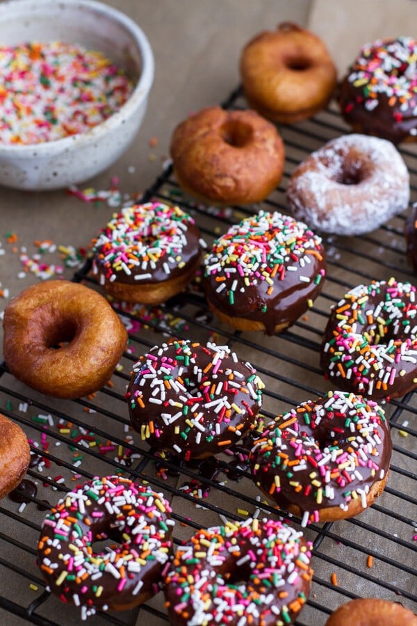 Coconut Iced Coffee...with Mini Chocolate Glazed Coffee Doughnuts | halfbakedharvest.com
