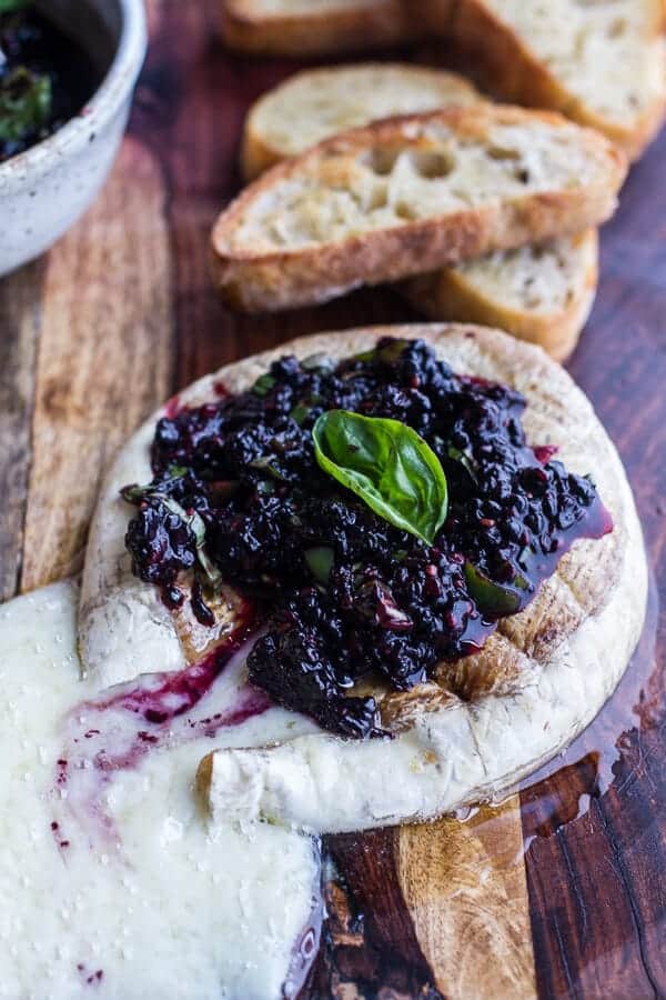 Grilled Brie with Blackberry Basil Smash Salsa + Charred Bread | halfbakedharvest.com