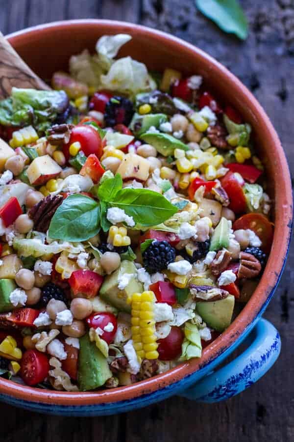 Easy Summer Herb and Chickpea Chopped Salad with Goat Cheese | halfbakedharvest.com