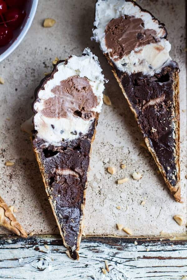 Hot Fudge Brownie and Double Scooped Ice Cream Sundae High Hat Cupcakes...in a Cone! | halfbakedharvest.com
