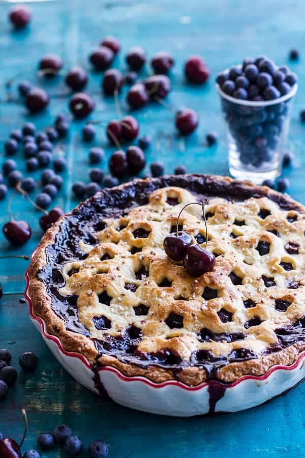 Vanilla Bourbon Cherry-Blueberry Pie | halfbakedharvest.com
