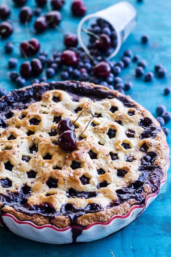 Vanilla Bourbon Cherry-Blueberry Pie | halfbakedharvest.com
