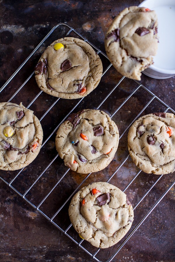 Double Trouble Chocolate Chunk Peanut Butter Honey Cookies | halfbakedharvest.com @hbharvest