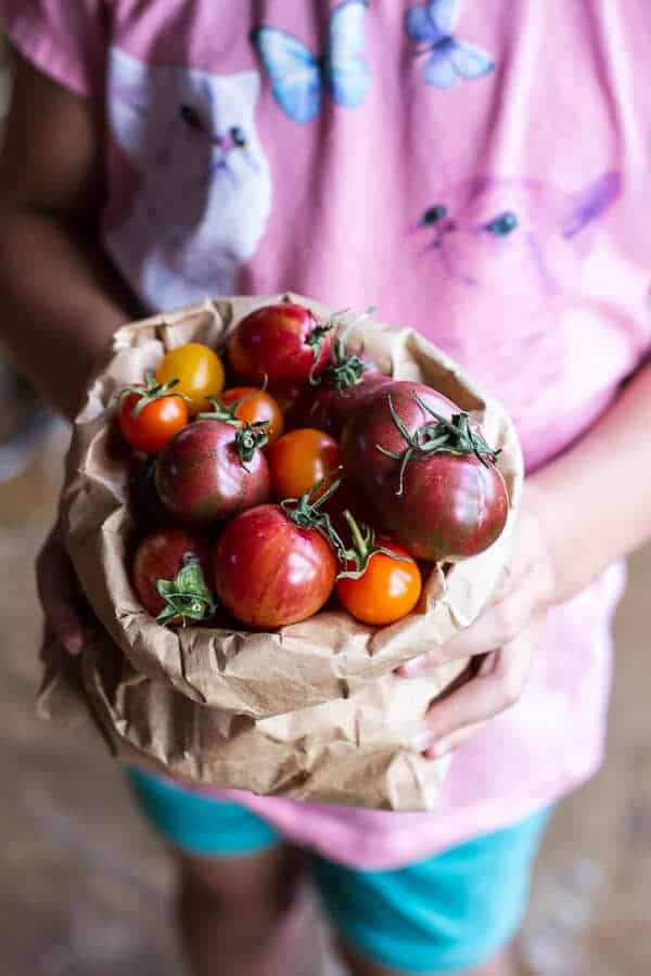 Garlic and Herb Roasted Cherry Tomato Carbonara w-Crispy Prosciutto + Burrata | halfbakedharvest.com @hbharvest