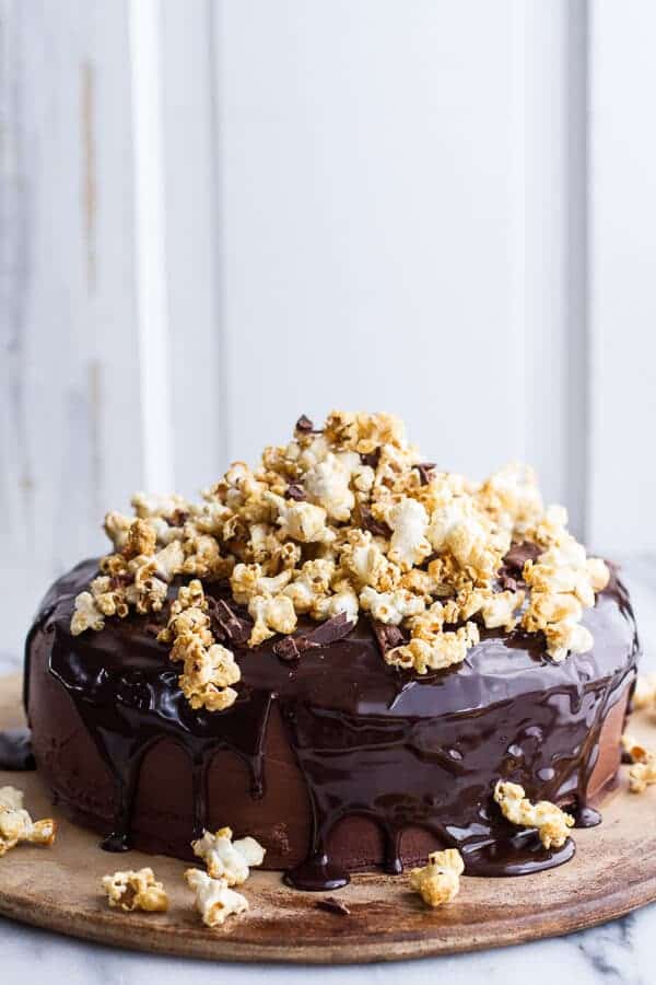 Healthier Chocolate Lovers Sweet Corn and Hazelnut Crunch Chocolate Cake w-Ganache | halfbakedharvest.com @hbharvest