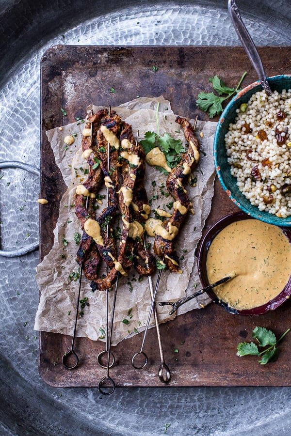 Indian Style Beef Satay with Curried Cashew Sauce | halfbakedharvest.com @hbharvest