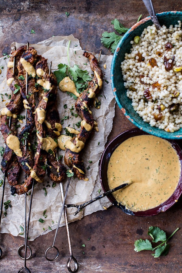 Indian Style Beef Satay with Curried Cashew Sauce | halfbakedharvest.com @hbharvest