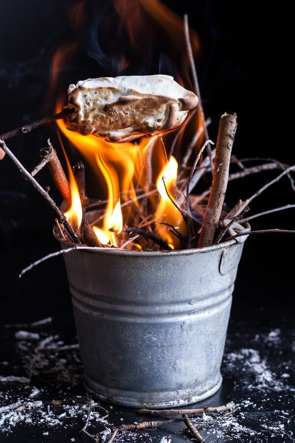 Inside Out Peanut Butter and Nutella Banana S'mores | halfbakedharvest.com