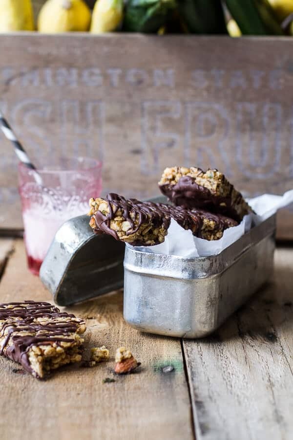 Milk Chocolate Dipped Zucchini Granola Bars | halfbakedharvest.com @hbharvest
