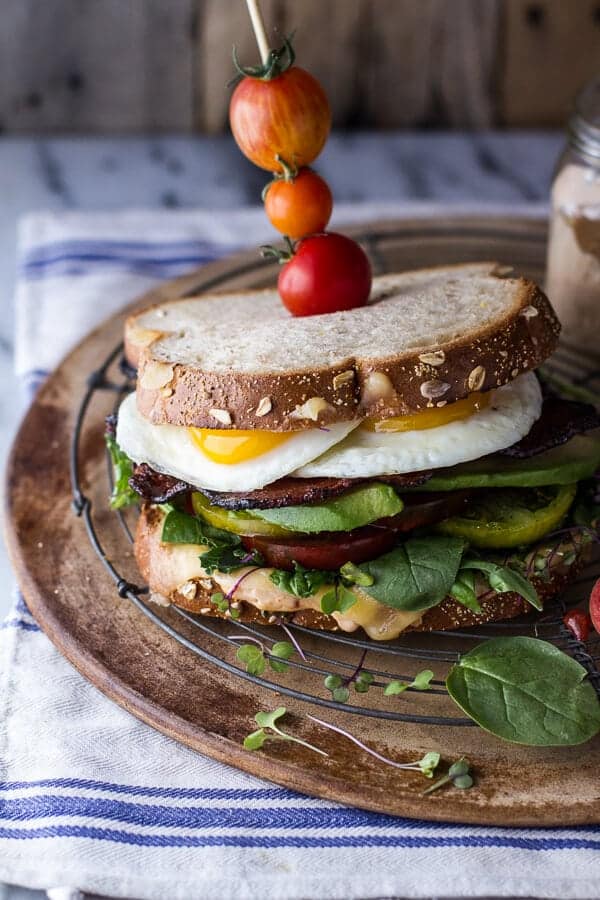 Bourbon Caramelized Bacon and Heirloom Tomato BLT w/Fried Eggs + Smoked Gouda | halfbakedharvest.com @hbharvest