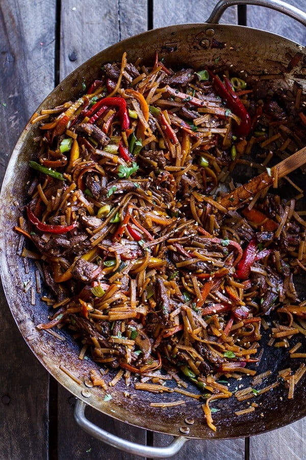 30-Minute Stir Fried Korean Beef and Toasted Sesame Noodles |halfbakedharvest.com @hbharvest